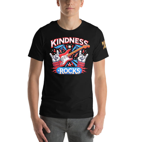 "KINDNESS ROCKS" Ultimate Graphics Stratocaster Unisex T-Shirt - Karma Inc Apparel 