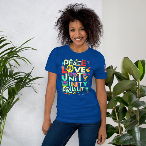 "Peace,Love'Unity.Equality" Ultimate Graphic Collection Unisex T-Shirt - Karma Inc Apparel 