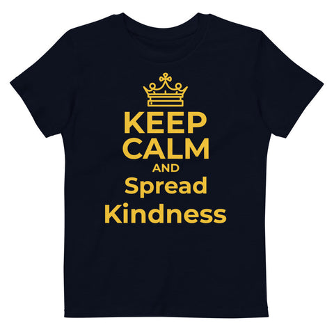 Karma Inc Apparel  3-4 "KEEP CALM AND SPREAD KINDNESS" Maize and Blue Premium Organic Cotton Kids T-Shirt