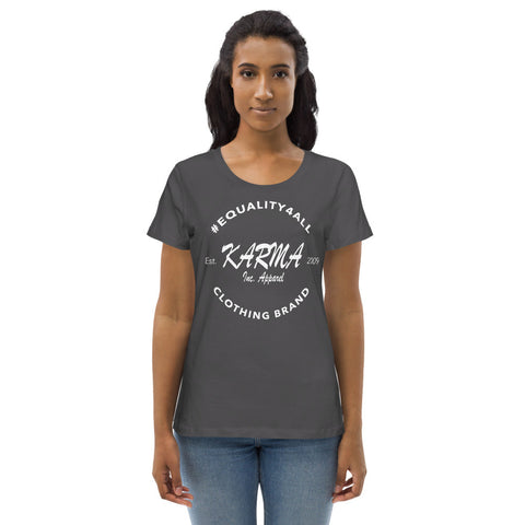 Karma Inc Apparel  Anthracite / S #EQUALITY4ALL "LOGO" Premium Organic Cotton Womens T-Shirt