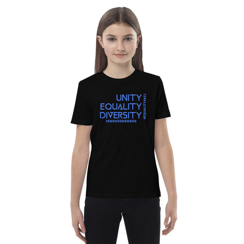 Karma Inc Apparel  Kids T-Shirts Black / 3-4 "UNITY EQUALITY DIVERSITY" Organic Cotton Unisex Youth T-Shirt