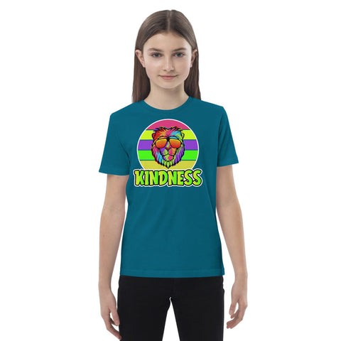 Karma Inc Apparel  Kids T-Shirts Ocean Depth / 3-4 "KINDNESS LION" Premium Organic Cotton Kids Unisex T-Shirt