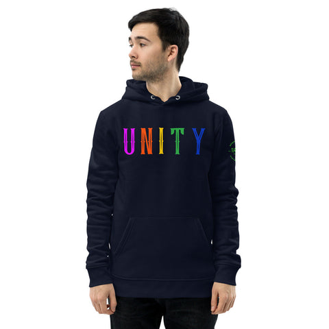 Karma Inc Apparel  Organic Cotton Hoodie French Navy / S "UNITY RAINBOW" Premium Organic Cotton Unisex Hoodie