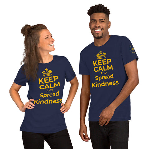 Karma Inc Apparel  XS "KEEP CALM AND SPREAD KINDNESS" Maize And Blue Preimum Bella-Canvass Unisex T-Shirt