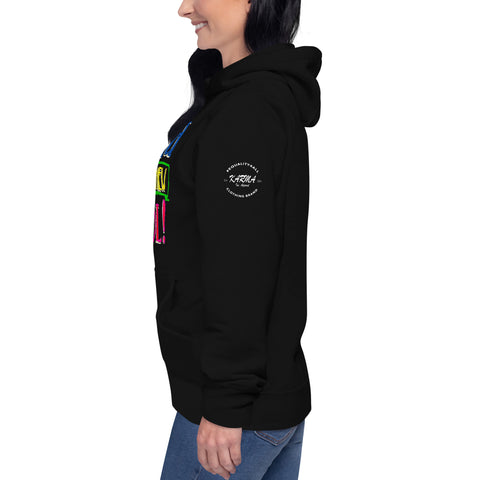 "KIND IS THE NEW COOL" Graffiti Look Preimum Cotton Unisex Hoodie - Karma Inc Apparel 